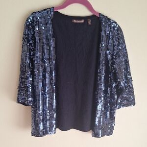 525 America Black Sequin Shrug